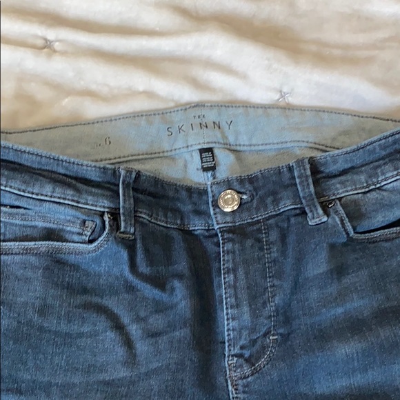 WHBM torn blue jeans with sequins. - Picture 4 of 7